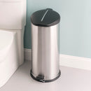 3 of 4:Home Basics - Cubo de basura de acero inoxidable cepillado de 30 litros con parte superior de plástico, color plateado 