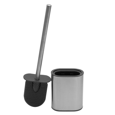 1 of 1:Home Basics Stainless Steel Toilet Brush with Holder, 2.5x4.75x16 Inches 