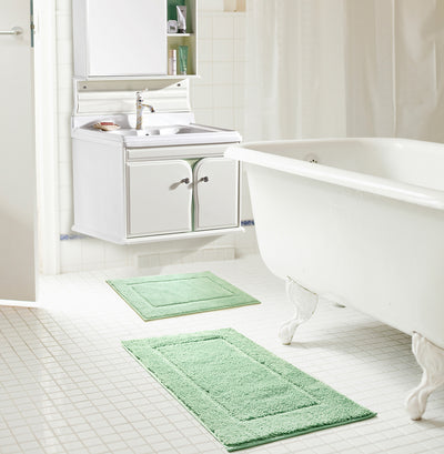 1 of 2:Derby 2-Piece Microfiber Bath Mat Set, Aqua, 17x24 and 20x30 Inches 