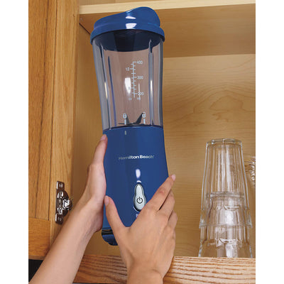 2 of 5:Hamilton Beach Single Serve Blender With Travel Lid, Blue, 14 Ounces 