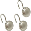 1 of 1:Crochets de rideau de douche en métal à boutons de bain populaires, nickel, paquet de 12 