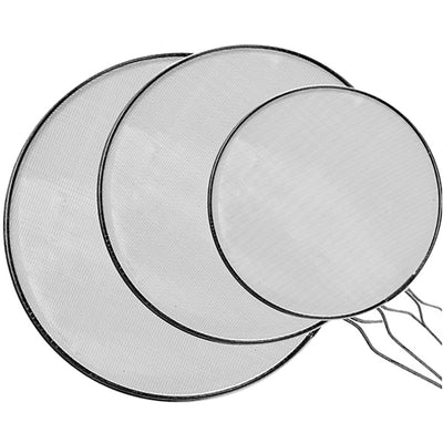 2 of 5:Home Basics 3 Piece Finely Netted Mesh Splatter Screen Set, White 