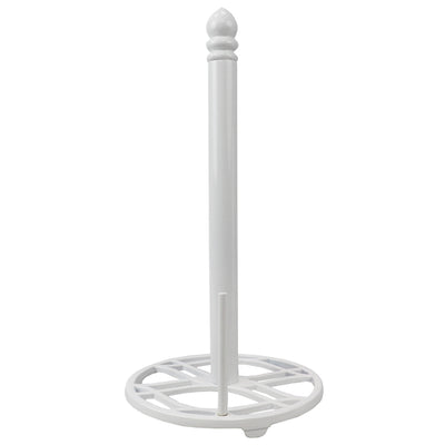 7 of 9:Home Basics Iris Collection Cast Iron Paper Towel Holder, White 