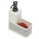 3 of 4:Home Basics Plastic Soap Dispenser with Sponge Caddy, Ivory, 13.5 Ounces 