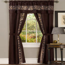 1 of 2:Fairfield Complete 5-Piece Panel, Valance & Tieback Set, Chocolate, 55x84 Inches 