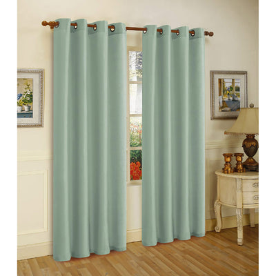 1 of 1:Melanie Faux Silk Grommet Window Panel, Mint, 55x63 Inches 
