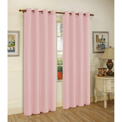 1 of 1:Panel de ventana con ojales de seda sintética Melanie, rubor, 55 x 63 pulgadas 