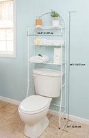 4 of 4:Home Basics Over The Toilet Space Saver, blanco, 23 x 12 x 67 pulgadas 