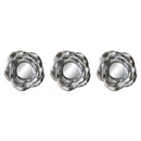1 of 1:PREMIUS 3 Piece Metallic Resin Floral Mirror Set, Silver, 8 Inches 