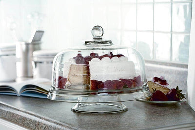 4 of 5:Anchor Hocking Presence 4-in-1 Cake Plate and Dome Stand Set, Clear 