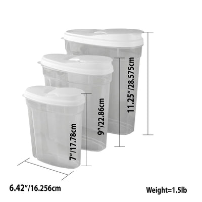 7 of 9:Home Basics 3-Piece Plastic Food Storage Container Set, White 