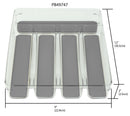 4 of 4:Range-couverts en plastique Home Basics avec intérieur antidérapant, gris transparent, 23 x 30 x 5 cm 