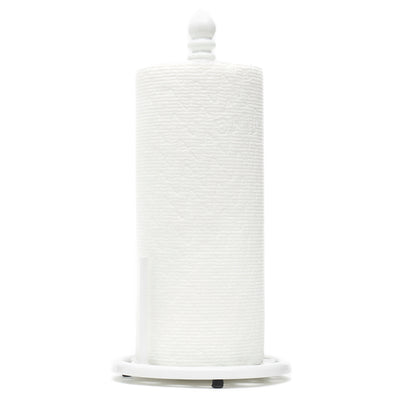 3 of 4:Porte-essuie-tout en fonte tissée Home Basics, blanc, 6,75 x 6,75 x 14 pouces 