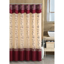 1 of 1:Daphne Embroidered Shower Curtain With Attached Valance & Backing, Burgundy, 72x72 