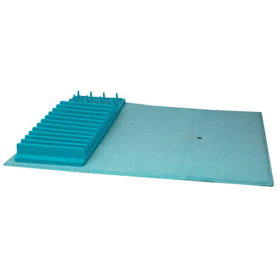 2 of 4:Home Basics Escurreplatos de plástico de perfil bajo con alfombrilla de secado de microfibra, turquesa 