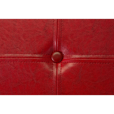 4 of 4:Simplify Otomana de almacenamiento plegable doble de piel sintética en rojo 