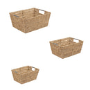 1 of 3:Simplify 3 Pack Set Rattan Tote Storage Baskets, Natural 