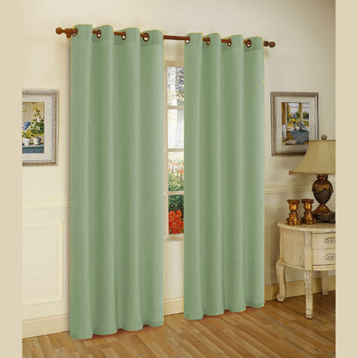 1 of 1:Panneau de fenêtre en fausse soie Melanie avec 8 œillets, menthe, 55 x 84 pouces 
