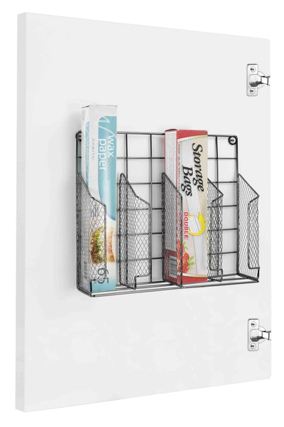 1 of 10:Home Basics Steel Kitchen Wrap Organizer, Black Onyx, 13.5x3.5x11.5 Inches 