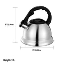 2 of 2:Home Basics 3 Liter Brushed Stainless Steel Whistling Tea Kettle, Silver 