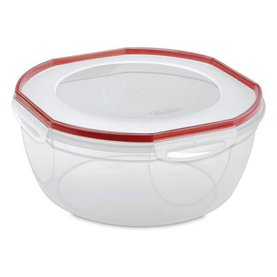 1 of 3:Bol Sterilite Ultra Seal avec loquets, rouge fusée-transparent, 8,1 pintes 