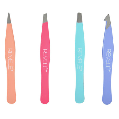 2 of 3:REVELE Mini Stainless Steel 4-Piece Essential Tweezer Set, 2.5 Inches 