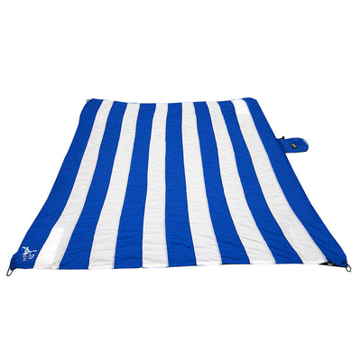 2 of 5:Just Relax Parachute Nylon Multipurpose Travel Sheet, Blue-White, 7x7 Feet 