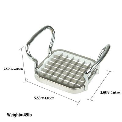 3 of 3:Home Basics Stainless Steel French Fry Cutter, Silver, 5x2.5 Inches 