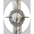 1 of 1:Premius Rose Oval Decorative One Pair Of Curtain Tie Back, Silver, 7x8 Inches 