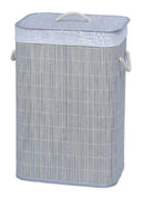 1 of 3:Home Basics Cesta rectangular de bambú, gris, 16 x 12 x 23 pulgadas 
