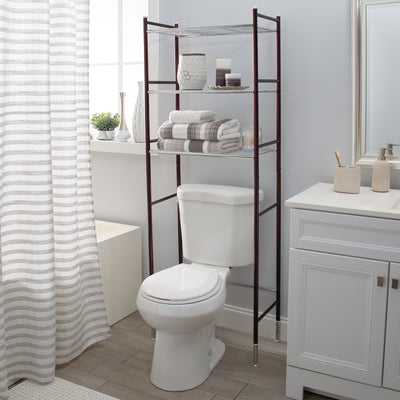 3 of 4:Neu Home 3 Shelf Duplex Line Over the Toilet Space Saver Rack 