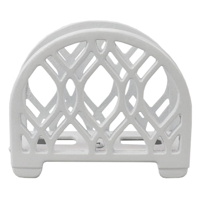 3 of 8:Porte-serviettes en fonte Home Basics, collection Iris, blanc 