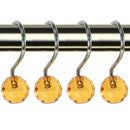 1 of 1:Crochets de rideau de douche en polyrésine et boule de cristal Home Spa, orange, lot de 12 
