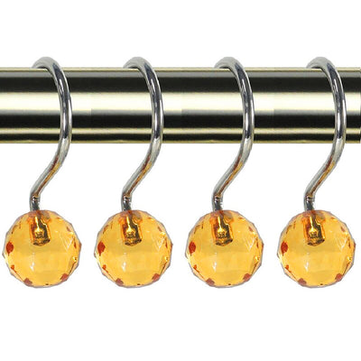 1 of 1:Crochets de rideau de douche en polyrésine et boule de cristal Home Spa, orange, lot de 12 