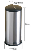 4 of 4:Home Basics - Cubo de basura de acero inoxidable cepillado de 30 litros con parte superior de plástico, color plateado 