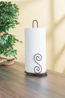 6 of 7:Home Basics Scroll Collection Paper Towel Holder, Bronze, 6x6x13.5 Inches 