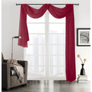1 of 1:Linda Voile Sheer Solid Window Scarf, Burgundy, 55x216 Inches 