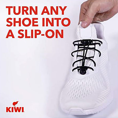 2 of 2:Kiwi Sneaker No-Tie Shoe Laces, Blue-White, One Pair, One Size Fits All 