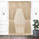 1 of 1:Ensemble de 6 fenêtres Halley Satin avec cantonnière autrichienne, taupe, 56 x 84 pouces 