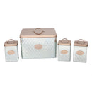1 of 4:Home Basics Arbor 4 Piece Tin Counter Storage Set, Silver 