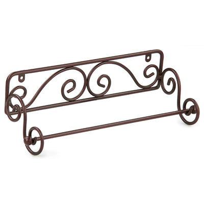 3 of 7:Home Basics Scroll Collection Steel Wall Mounted Paper Towel Holder, Bronze 