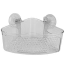 3 of 4:Home Basics Large Cubic Patterned Plastic Corner Shower Caddy with Suction Cups, Clear 