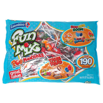 1 of 1:Colombina Fun Mix Pop Madness Lollipops Multi Flavor, Over 190 Pieces 