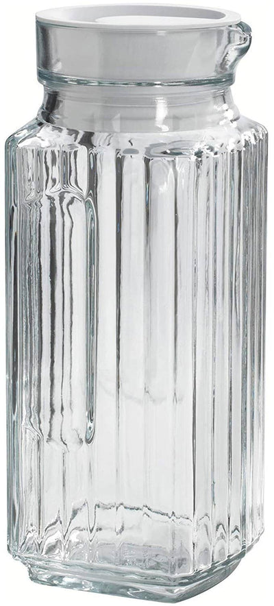 1 of 1:Pichet en verre Anchor Hocking Bistro avec bouchon blanc, 1 pinte 