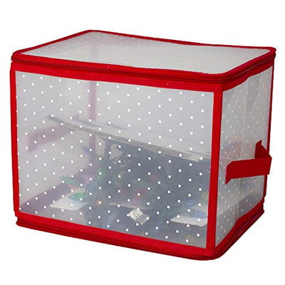 2 of 5:Home Basics Zippered Christmas Light Organizer, Red, 12.6x11x11 Inches 