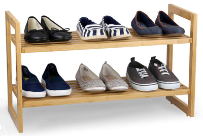 1 of 3:Home Basics Bamboo Shoe Rack, Natural, 27x10.5x16 Inches 
