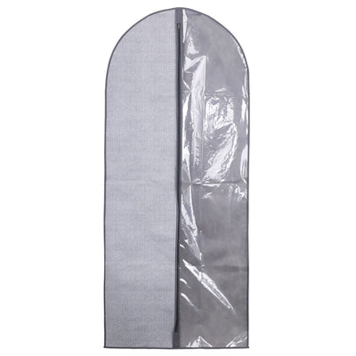 1 of 4:Home Basics Herringbone Non-Woven Dress Bag with Clear Plastic Panel, Grey 