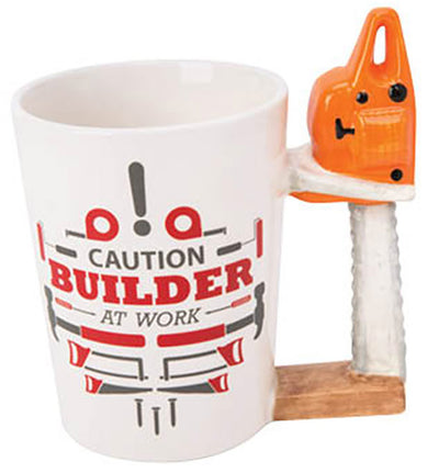 2 of 3:Sip Of Art Ceramic Tools Shaped Handle Mug Set, Chain Saw-Screw Driver, 12 Ounces (Pack of 2) 