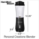 7 of 7:Hamilton Beach Personal Creations Single-Serve Blender With Travel Lid, Black, 14 Ounces 