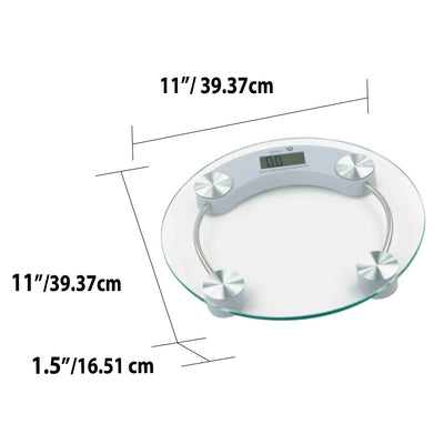 7 of 7:Báscula de baño de vidrio digital redonda Home Basics, 13X1.25 pulgadas 